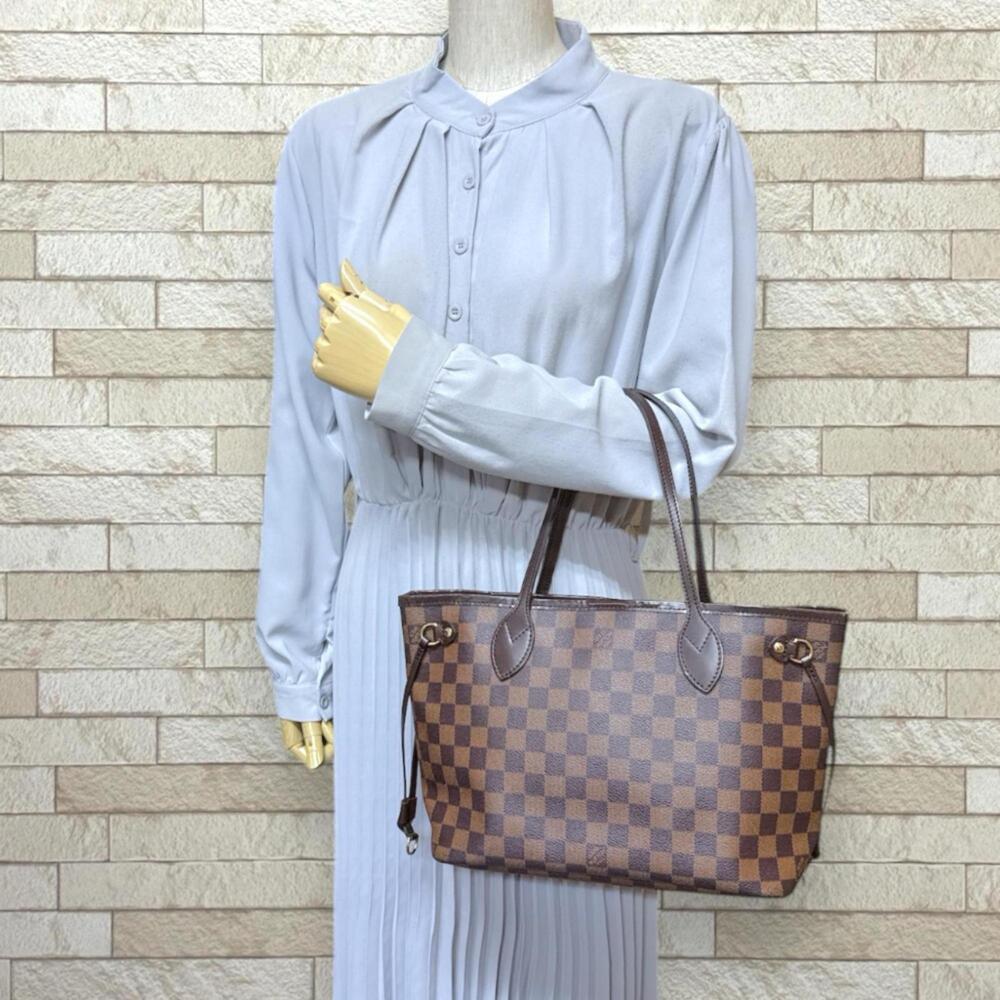 LOUIS VUITTON Brown Damier Canvas Neverfull PM Tote Bag - Picture 2 of 12
